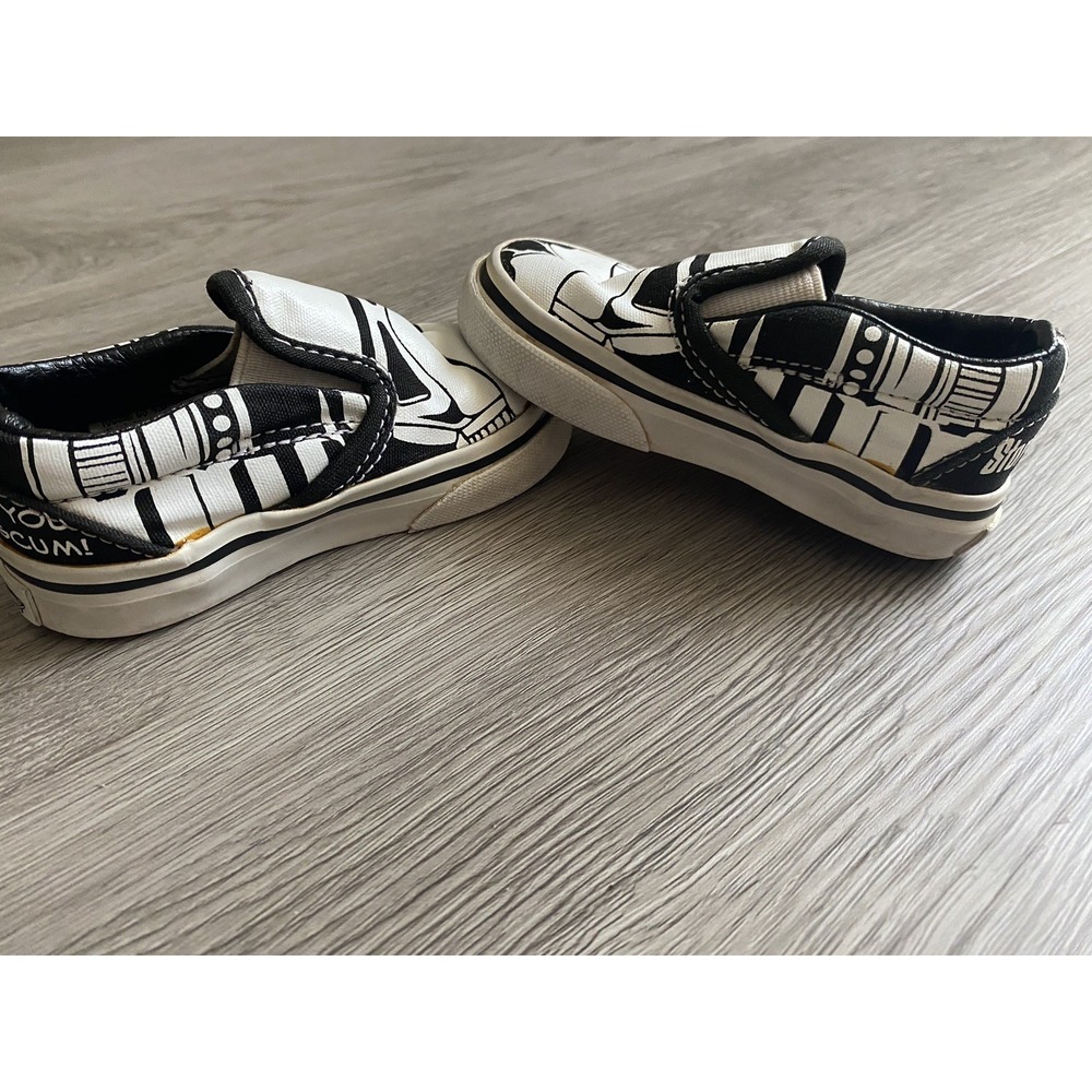 VANS Star Wars‎ Toddler Size 4 Stormtroopers Slip On Black White - Picture 5 of 7
